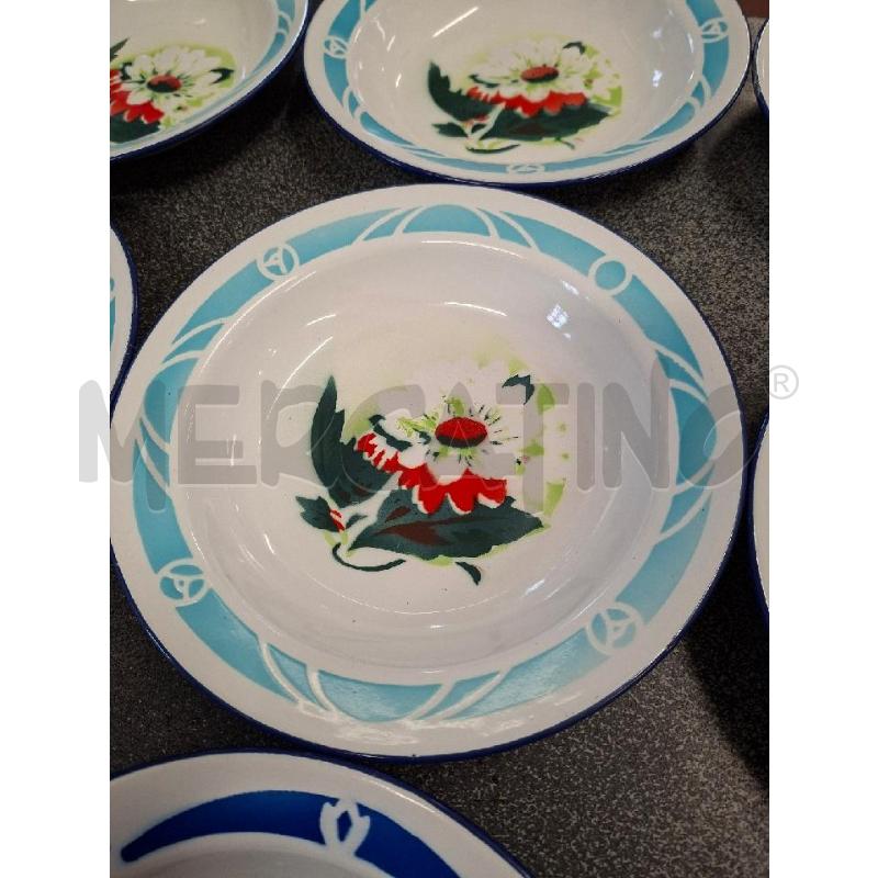 PIATTI PZ.7 MET SMALTATO FIORI CHINA 24CM | Mercatino dell'Usato Frossasco 3