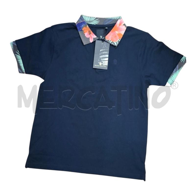 POLO UOMO MARINA YACHTING BLU COLLETTO FIORI  | Mercatino dell'Usato Frossasco 1