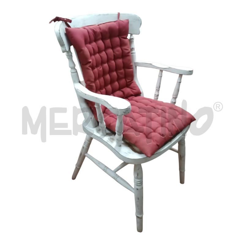 POLTRONA LE.BCO SHABBY C/CUSCINI ROSSI | Mercatino dell'Usato Frossasco 1