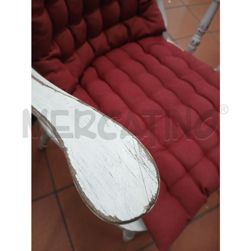 POLTRONA LE.BCO SHABBY C/CUSCINI ROSSI | Mercatino dell'Usato Frossasco 3