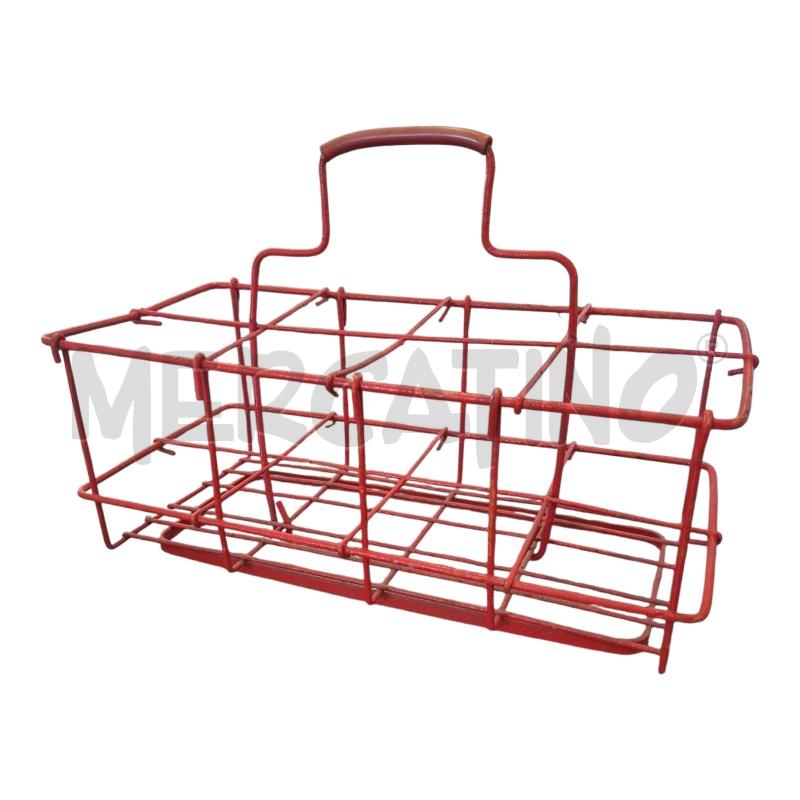 PORTA BOTTIGLIE 8P MET ROSSO VINTAGE | Mercatino dell'Usato Frossasco 1