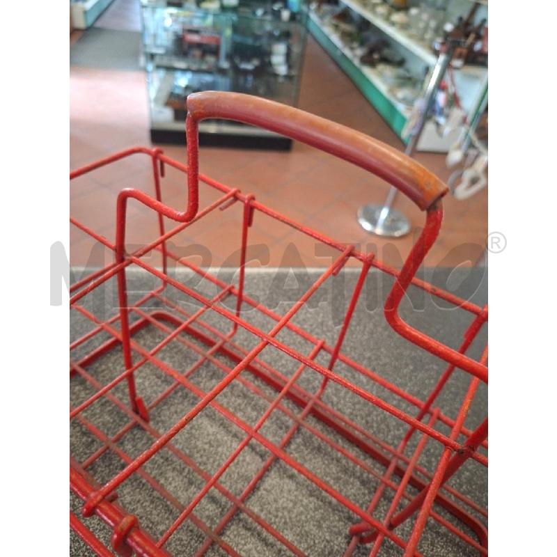 PORTA BOTTIGLIE 8P MET ROSSO VINTAGE | Mercatino dell'Usato Frossasco 3