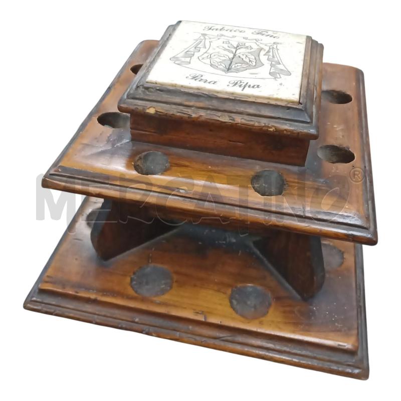 PORTA PIPE 8P LEGNO 26X26X20 TABACO FINO | Mercatino dell'Usato Frossasco 1