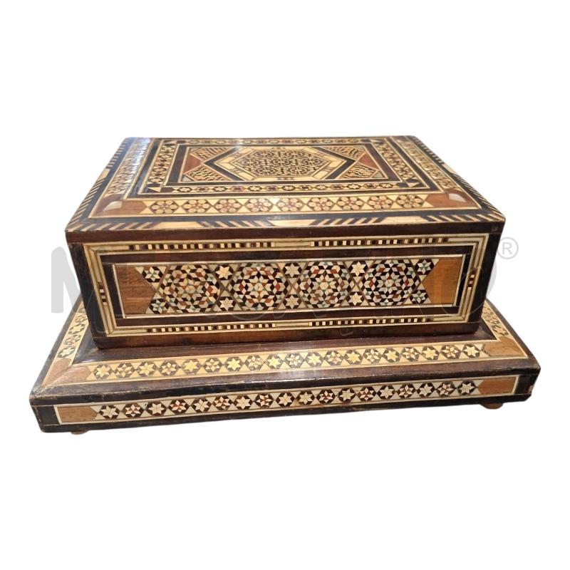 PORTA SIGARETTE CARILLON INTARSIATO LEGNO 24X19X11 | Mercatino dell'Usato Frossasco 1