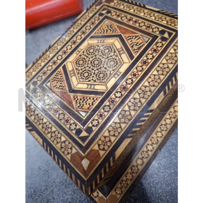PORTA SIGARETTE CARILLON INTARSIATO LEGNO 24X19X11 | Mercatino dell'Usato Frossasco 3