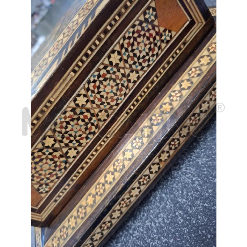 PORTA SIGARETTE CARILLON INTARSIATO LEGNO 24X19X11 | Mercatino dell'Usato Frossasco 4