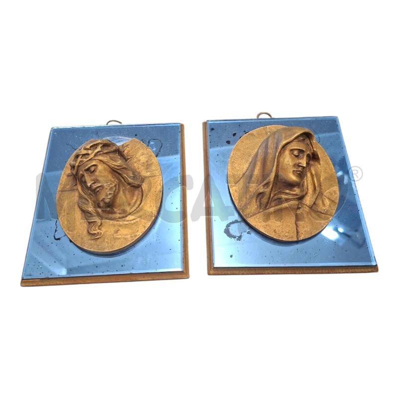 QUADRETTI PZ.2 10X13 CON DIFETTO CRISTO/MADONNA SPECCHIO BLU | Mercatino dell'Usato Frossasco 1