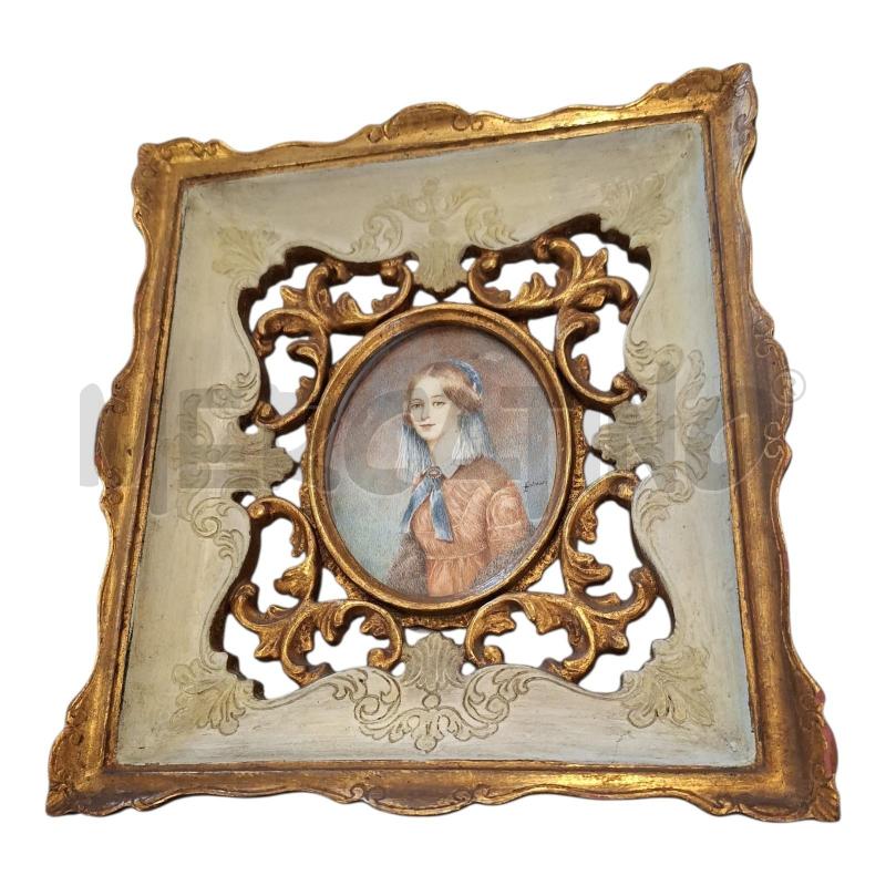 QUADRETTO 20X22 CORN PANNA/DOR RITRATTO DONNA | Mercatino dell'Usato Frossasco 1