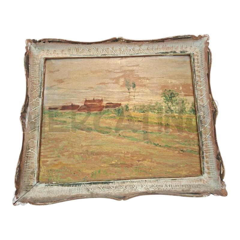QUADRETTO 37X20 CORN LEGNO DIPINTO PAESAGGIO | Mercatino dell'Usato Frossasco 1