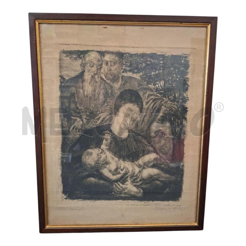 QUADRO 32X40 CORN LE SC LA SACRA FAMIGLIA ACQUAFORTE CON FIRMA | Mercatino dell'Usato Frossasco 1