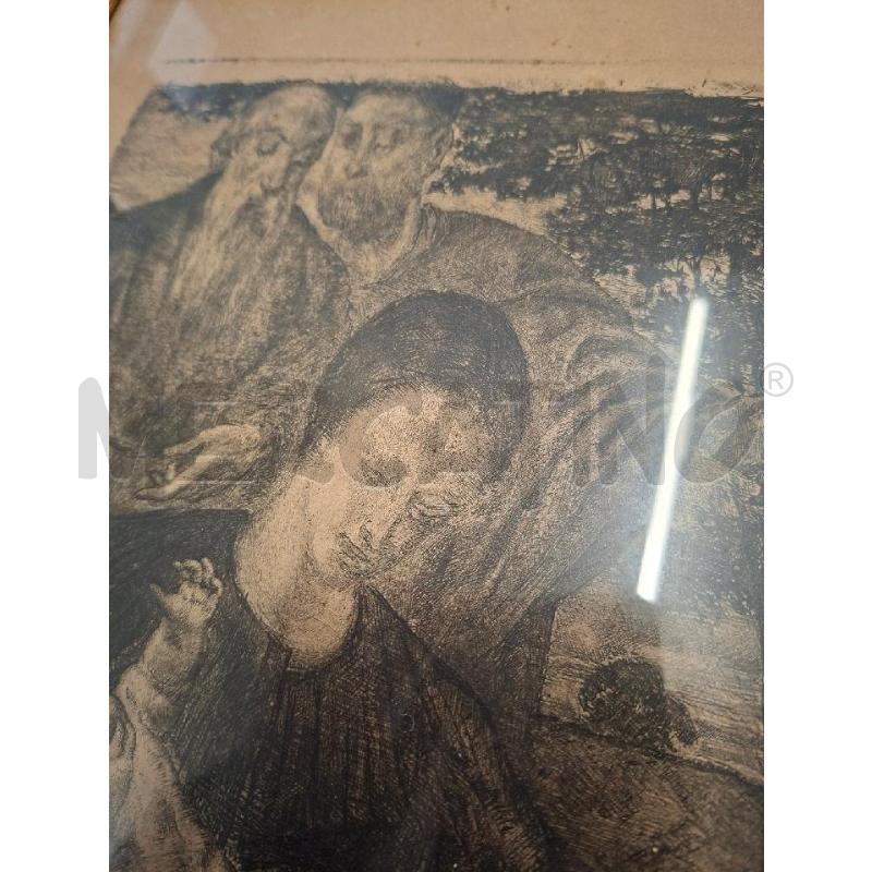 QUADRO 32X40 CORN LE SC LA SACRA FAMIGLIA ACQUAFORTE CON FIRMA | Mercatino dell'Usato Frossasco 3
