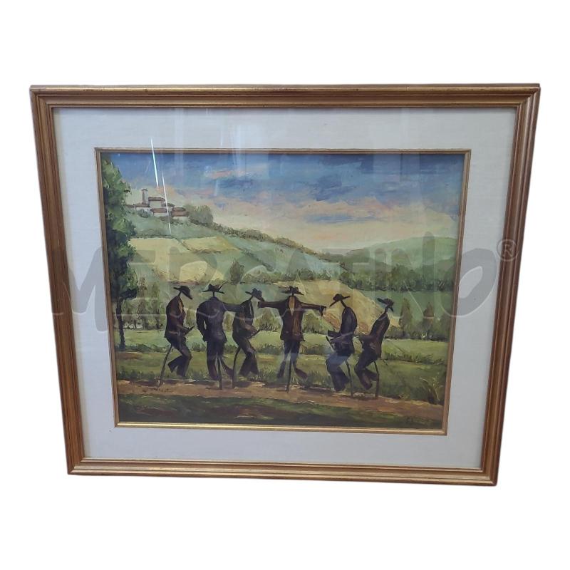 QUADRO 78X68 OLIO SU TELA E.PISTOIA RADUNO DI SPAVENTAPASSERI | Mercatino dell'Usato Frossasco 1