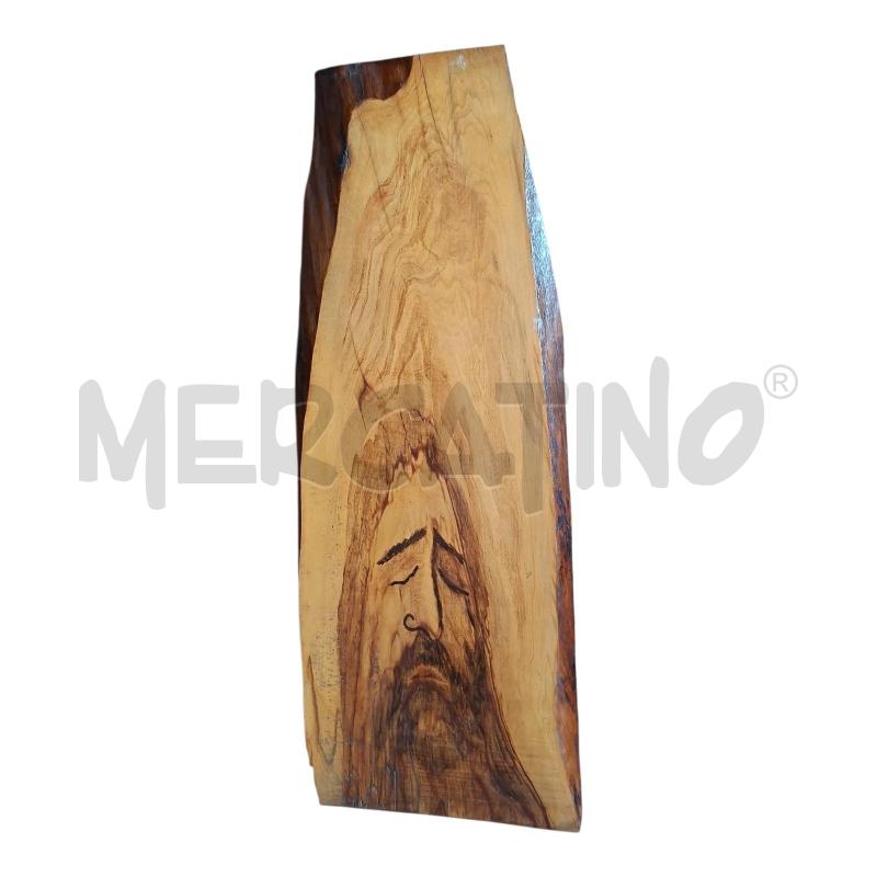 QUADRO FETTA LEGNO 35X95 VOLTO CRISTO+SAGOMA | Mercatino dell'Usato Frossasco 1