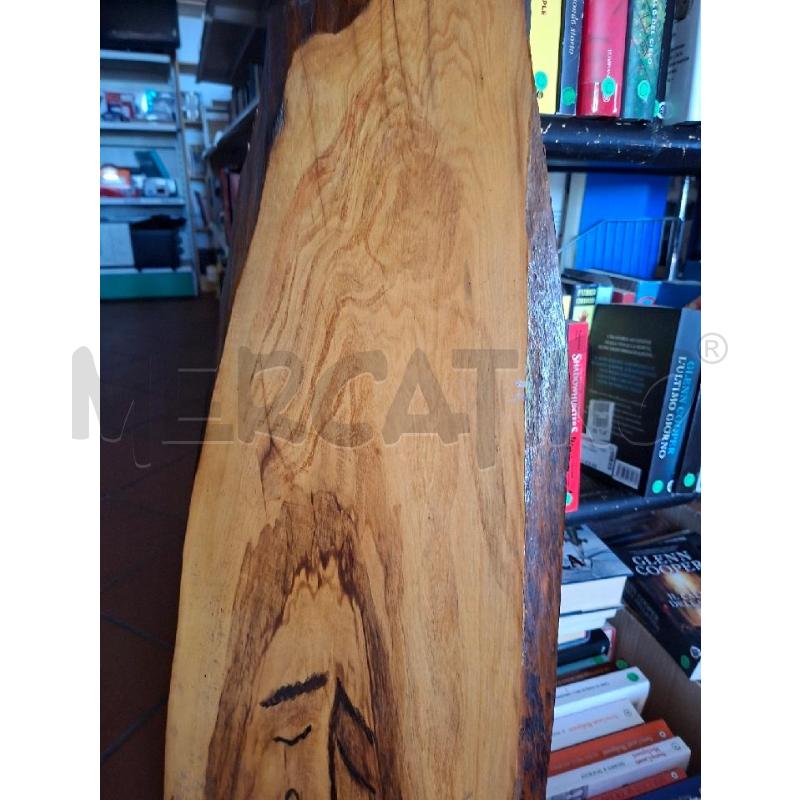 QUADRO FETTA LEGNO 35X95 VOLTO CRISTO+SAGOMA | Mercatino dell'Usato Frossasco 2