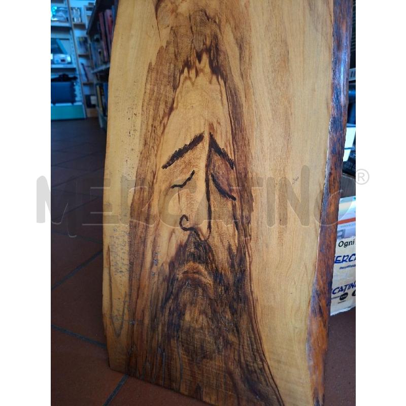 QUADRO FETTA LEGNO 35X95 VOLTO CRISTO+SAGOMA | Mercatino dell'Usato Frossasco 3