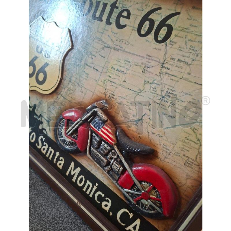 QUADRO LEGNO MOTO U.S ROUTE 66 54X39 | Mercatino dell'Usato Frossasco 2