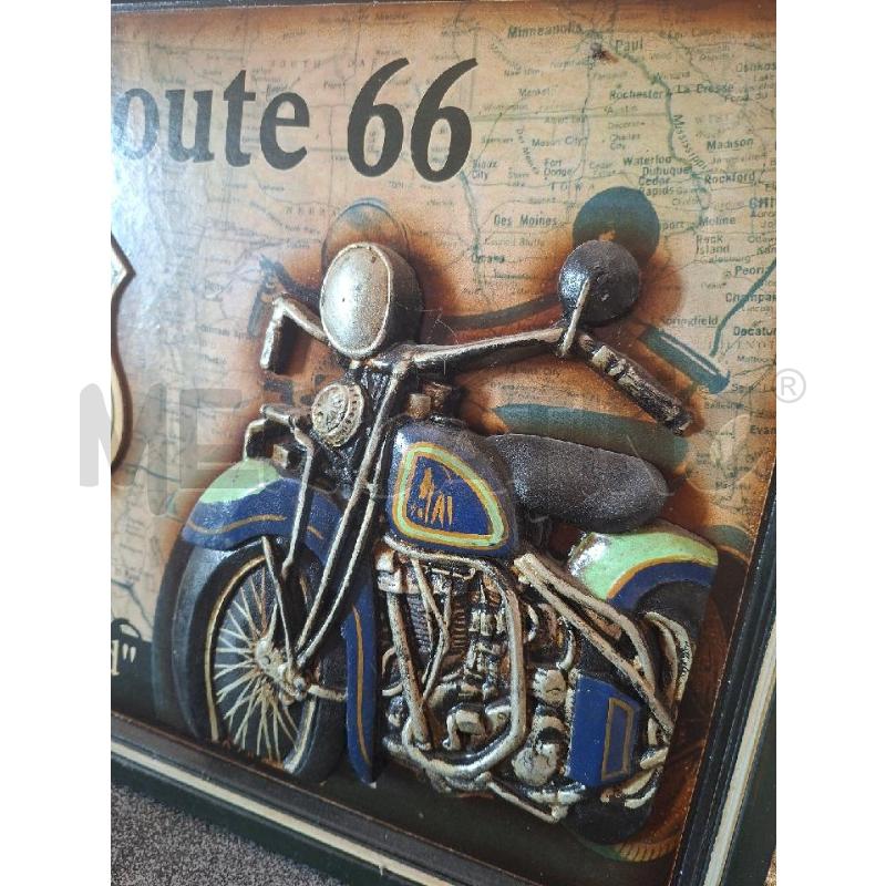 QUADRO LEGNO MOTO U.S ROUTE 66 54X39 | Mercatino dell'Usato Frossasco 2