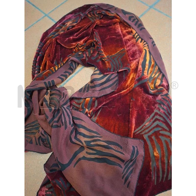 SCIARPA DONNA ROCCOBAROCCO VELLUTO FANT BORDEAUX ARANCIO  | Mercatino dell'Usato Frossasco 3