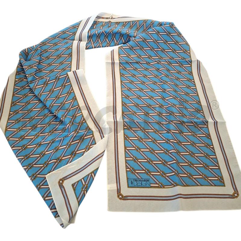 SCIARPINA DONNA TRUSSARDI DESIGN FANT BCO AZZ  | Mercatino dell'Usato Frossasco 1