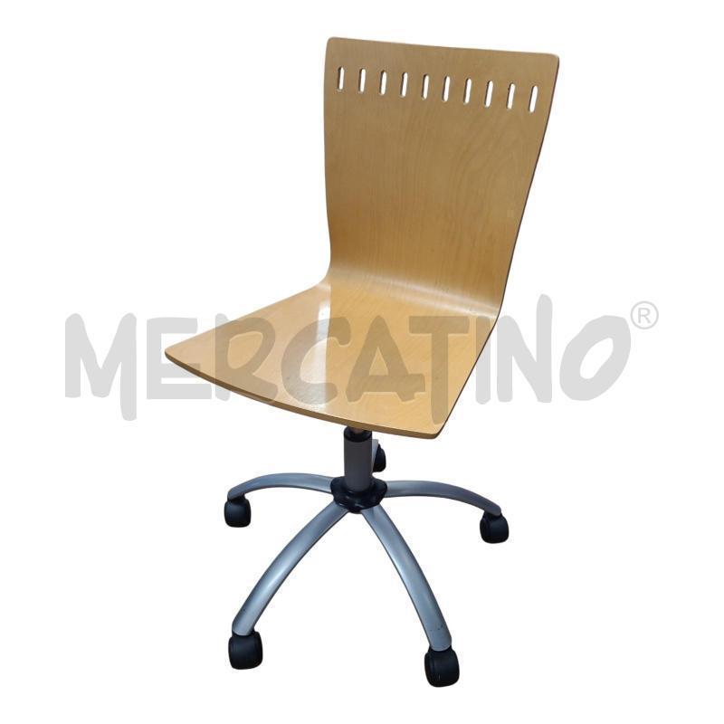 SEDIA UFFICIO ROT MET GR/LEGNO CHIARO | Mercatino dell'Usato Frossasco 1