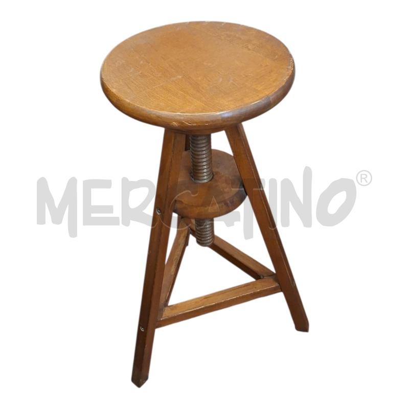 SGABELLO LEGNO TONDO REGOLABILE | Mercatino dell'Usato Frossasco 1