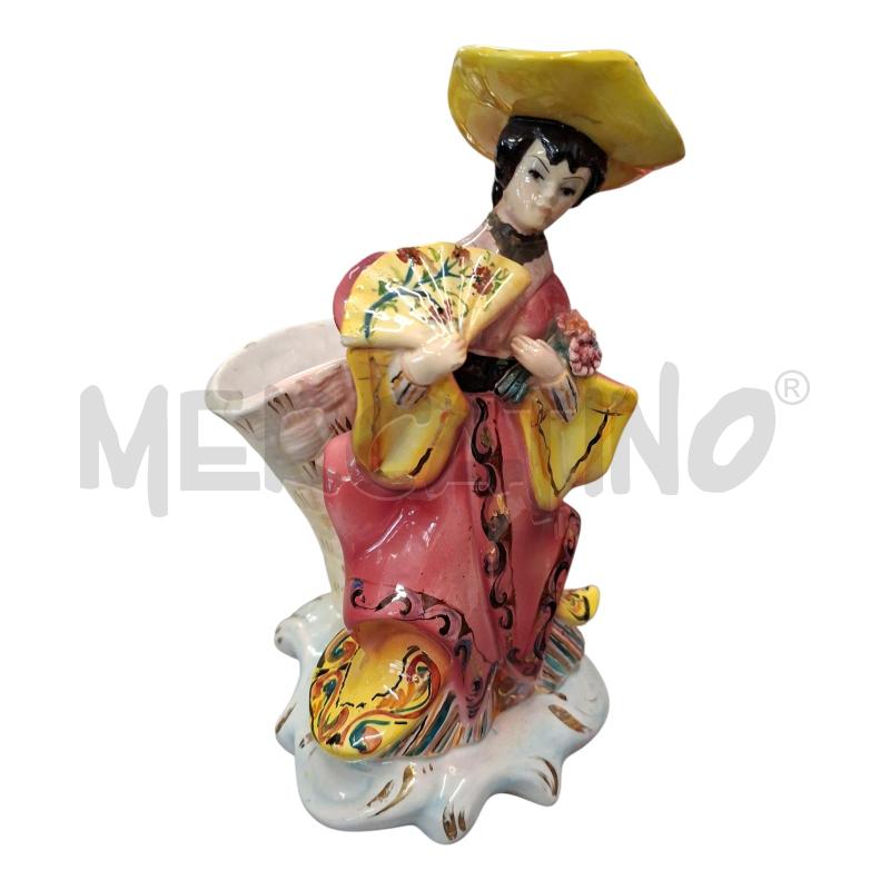 STATUA DAMA C/VASETTO 14X14X21 MADE IN ITALY | Mercatino dell'Usato Frossasco 1