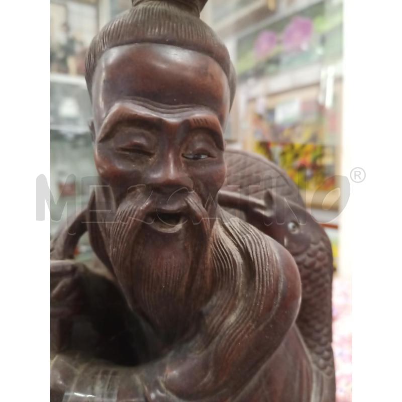 STATUA H57 LEGNO SCURO HONG KONG | Mercatino dell'Usato Frossasco 2