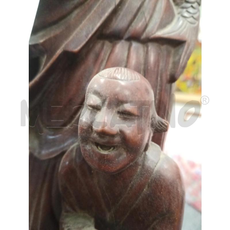 STATUA H57 LEGNO SCURO HONG KONG | Mercatino dell'Usato Frossasco 3