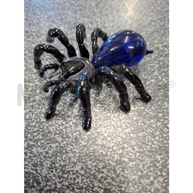 STATUETTA RAGNO VETRO BLU NERO | Mercatino dell'Usato Frossasco 2