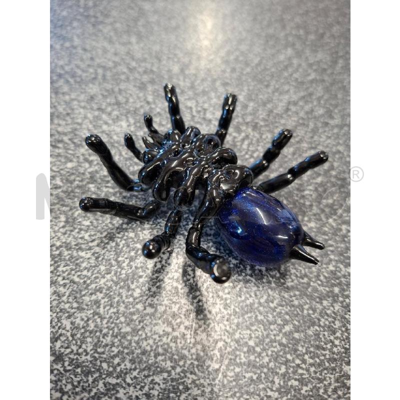 STATUETTA RAGNO VETRO BLU NERO | Mercatino dell'Usato Frossasco 3