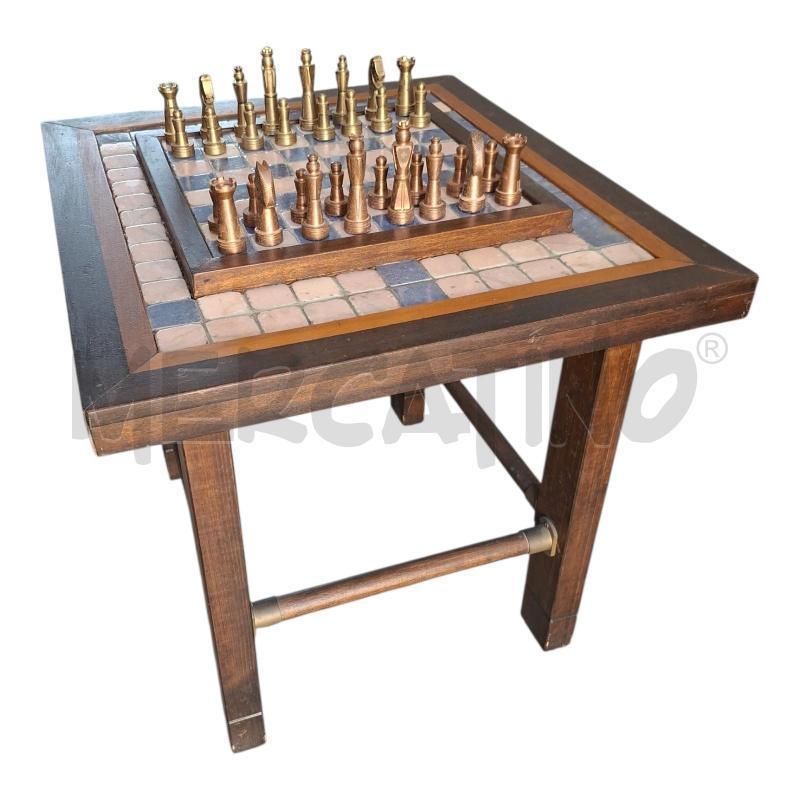 TAVOLINO 61X70X58 SCACCHIERA C/SCACCHI ARTIGIANALE | Mercatino dell'Usato Frossasco 1