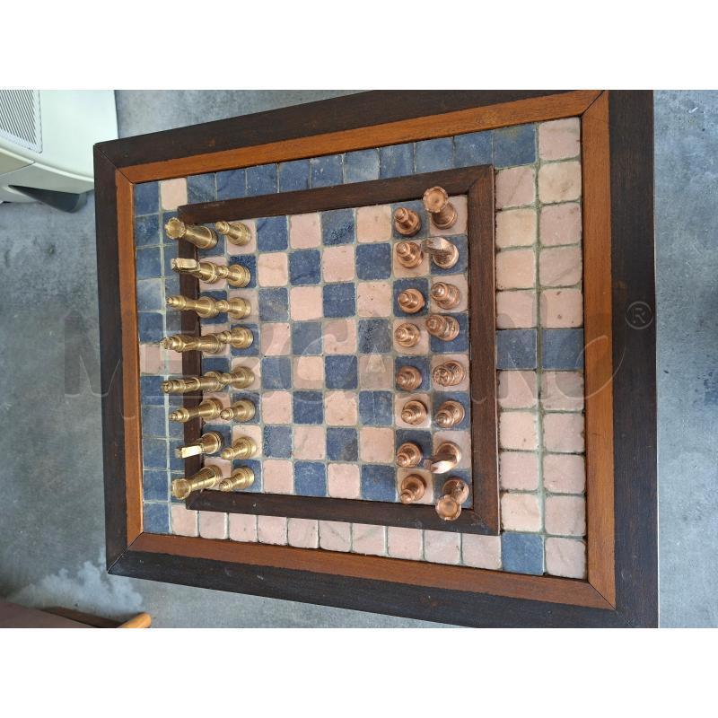 TAVOLINO 61X70X58 SCACCHIERA C/SCACCHI ARTIGIANALE | Mercatino dell'Usato Frossasco 2