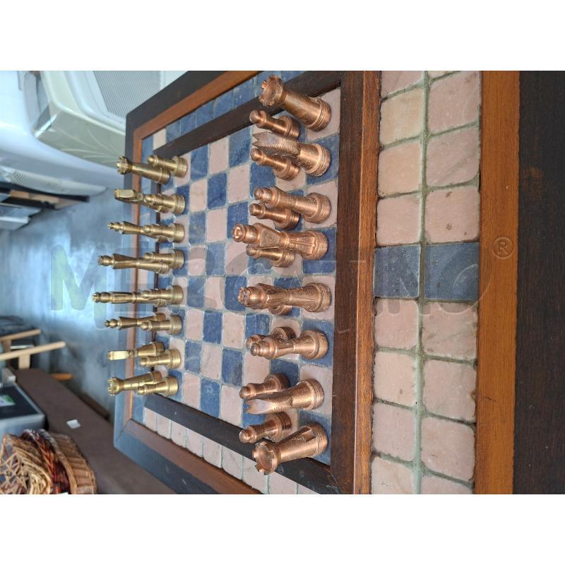 TAVOLINO 61X70X58 SCACCHIERA C/SCACCHI ARTIGIANALE | Mercatino dell'Usato Frossasco 3
