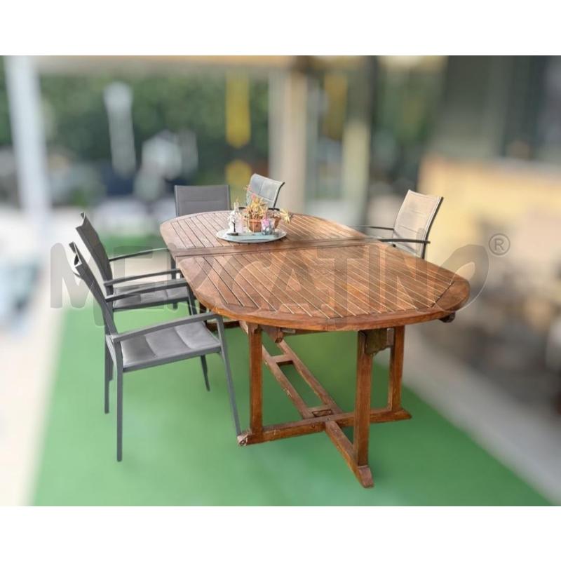 TAVOLO GIARDINO LEGNO 120X259/ALL(385) | Mercatino dell'Usato Frossasco 1