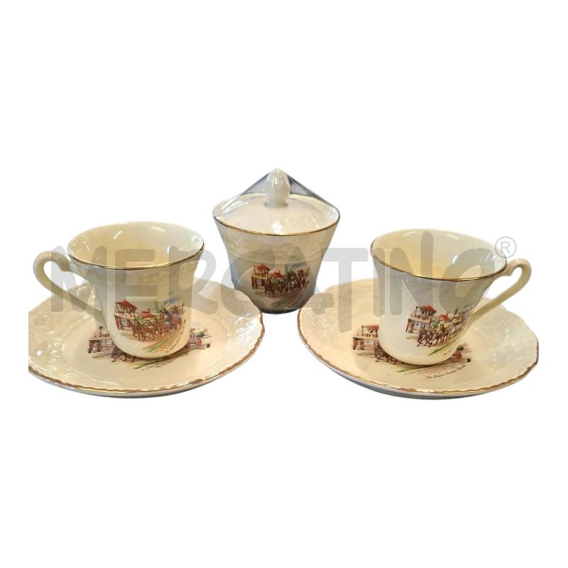 TAZZINE+PIATTINI 2+2+ZUCCHE CER IMPERIAL CROWN IVORY STONE | Mercatino dell'Usato Frossasco 1