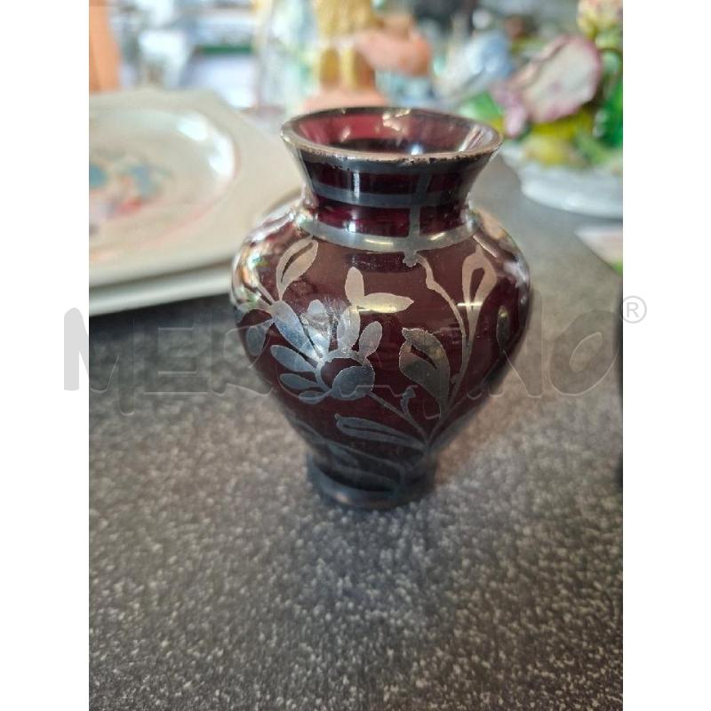 VASETTI PZ.2 H10 VETRO VIOLA DECORATI | Mercatino dell'Usato Frossasco 2