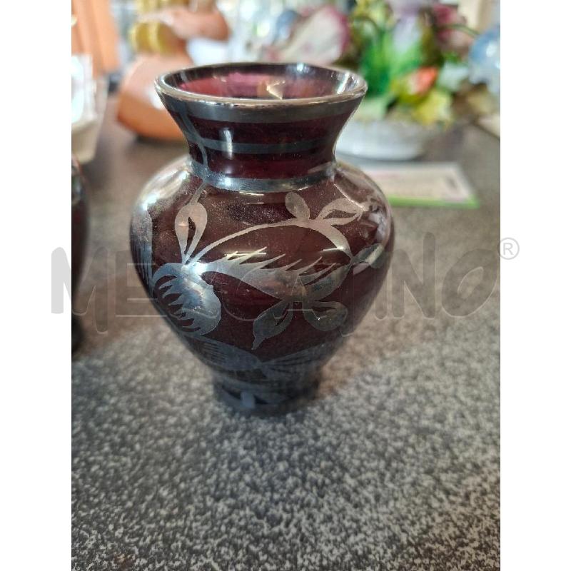 VASETTI PZ.2 H10 VETRO VIOLA DECORATI | Mercatino dell'Usato Frossasco 3