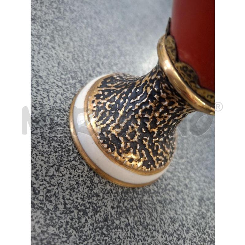 VASO ANFORA H30 CER NERA/ORO/ARANCIO CANOVA | Mercatino dell'Usato Frossasco 2