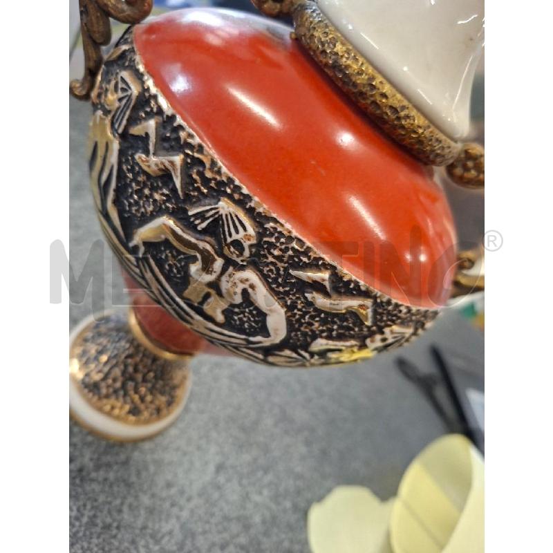 VASO ANFORA H30 CER NERA/ORO/ARANCIO CANOVA | Mercatino dell'Usato Frossasco 3