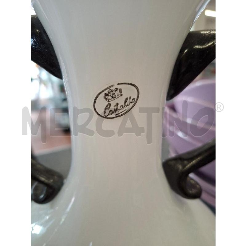 VASO ANFORA H33 VETRO BCO/NERO CASTALDO MADE IN ITALY | Mercatino dell'Usato Frossasco 3