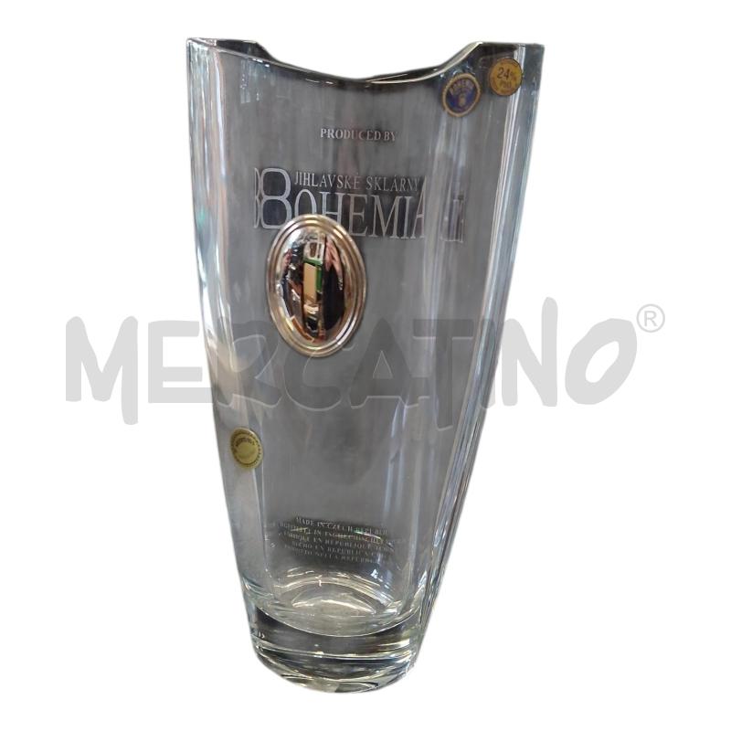 VASO CRISTALLO BOHEMIA C/PLACCHETTA H27 | Mercatino dell'Usato Frossasco 1