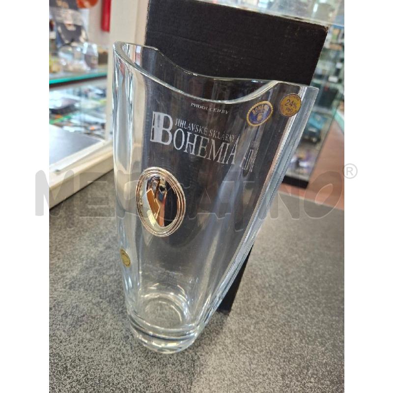 VASO CRISTALLO BOHEMIA C/PLACCHETTA H27 | Mercatino dell'Usato Frossasco 2