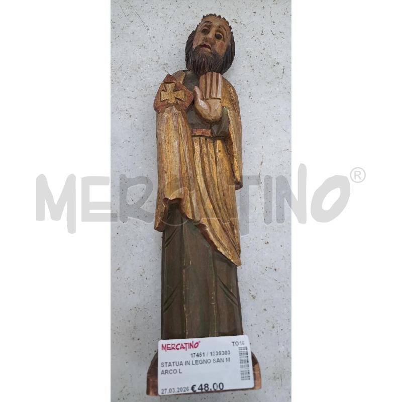 STATUA IN LEGNO SAN MARCO L | Mercatino dell'Usato Torino str. della pronda 1