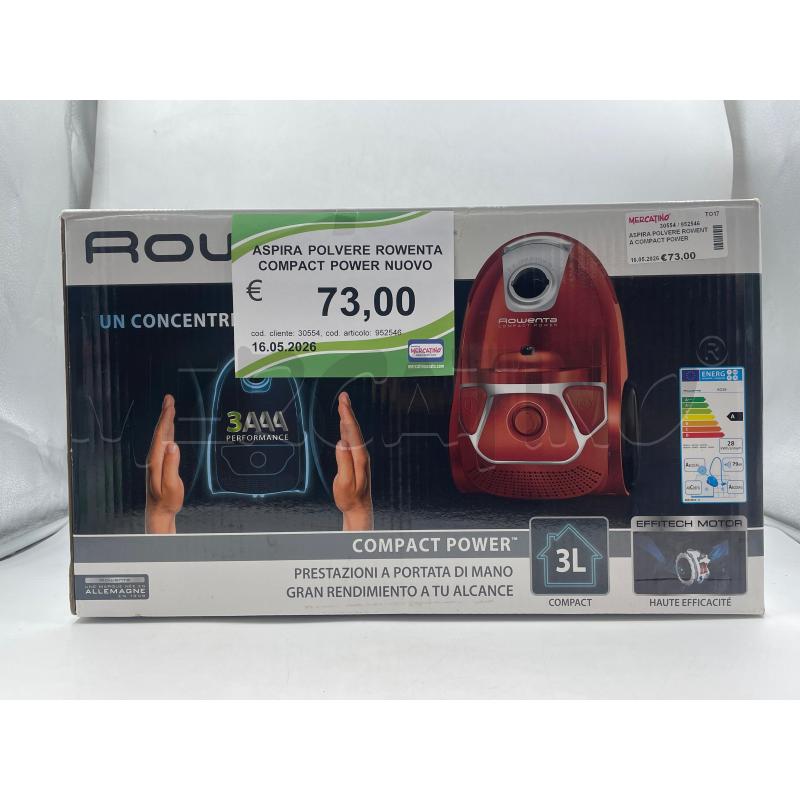 ASPIRA POLVERE ROWENTA COMPACT POWER NUOVO | Mercatino dell'Usato Torino via ceresole 2