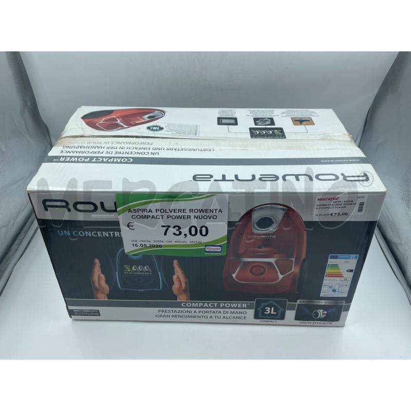 ASPIRA POLVERE ROWENTA COMPACT POWER NUOVO | Mercatino dell'Usato Torino via ceresole 3