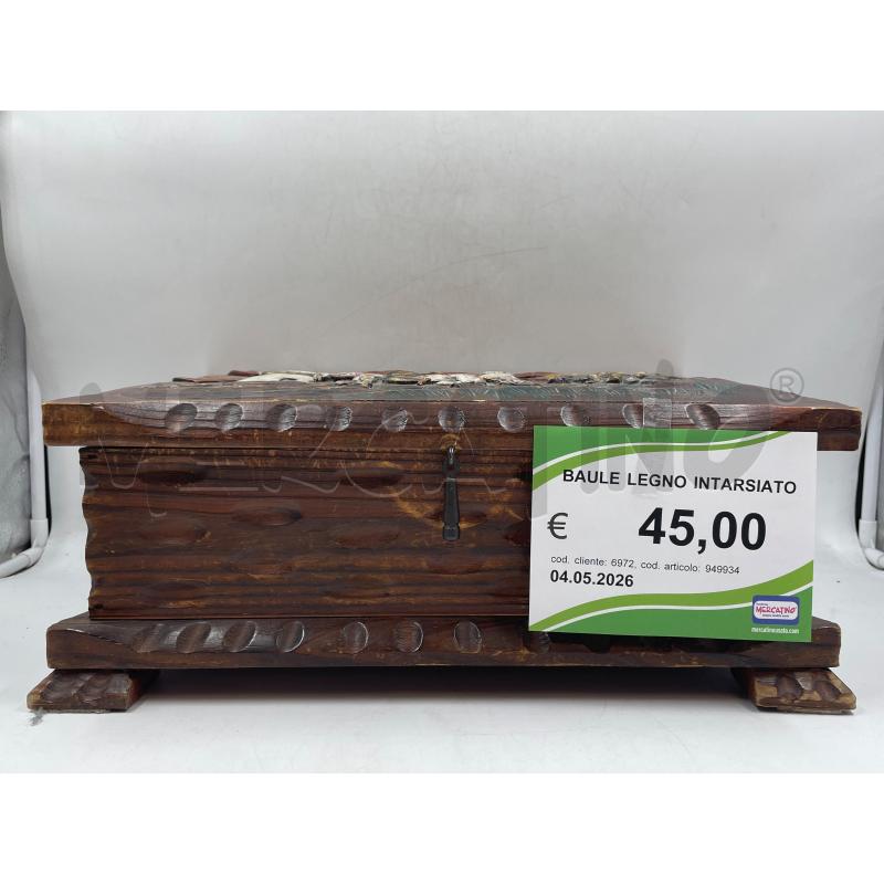BAULE LEGNO INTARSIATO  | Mercatino dell'Usato Torino via ceresole 3