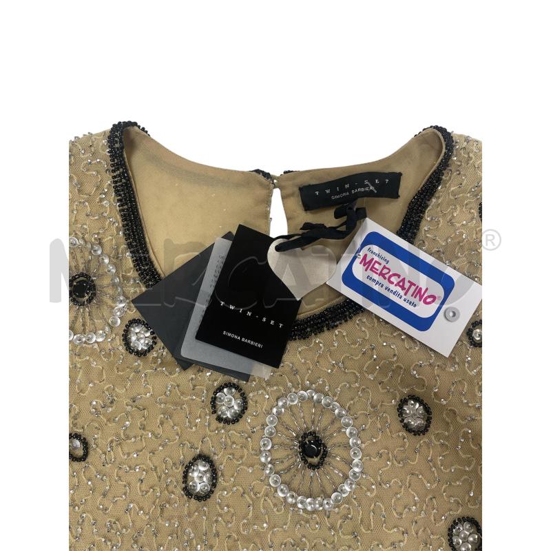 BLUSA DONNA TWINSET PAILETTES BEIGE NUOVA  | Mercatino dell'Usato Torino via ceresole 5