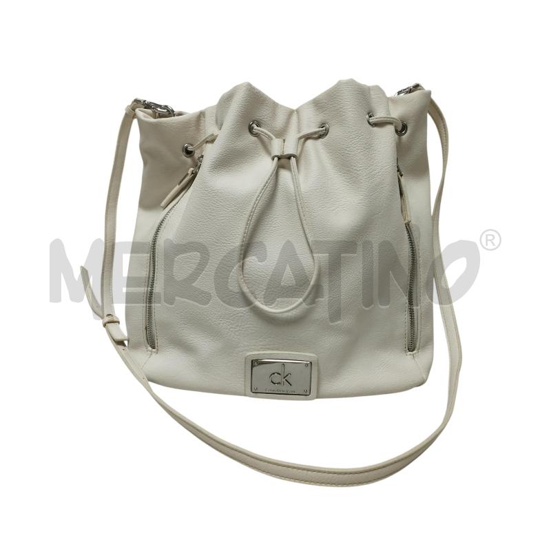 BORSA DONNA CALVIN KLEIN JEANS BIANCO PANNA SECCHIELLO | Mercatino dell'Usato Torino via ceresole 1