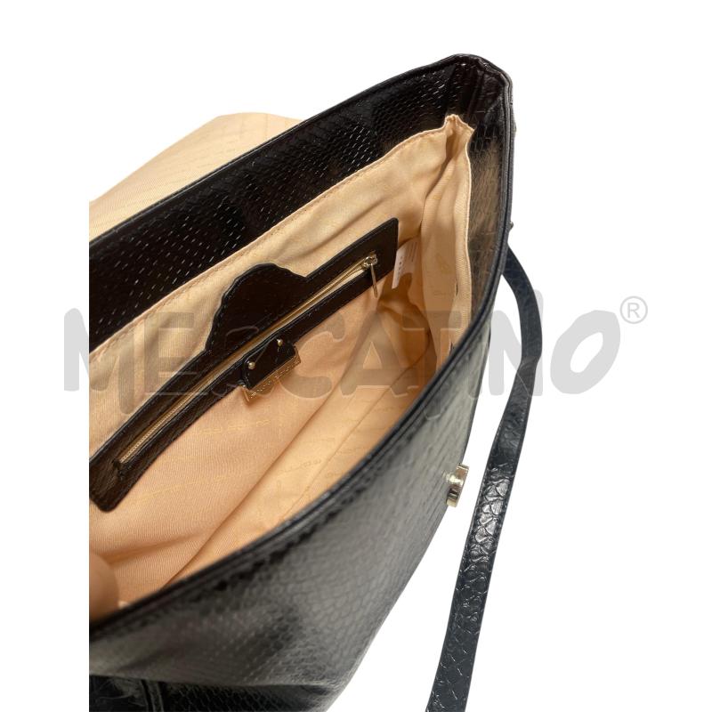 BORSA DONNA FORNARINA PITONATO NERO  | Mercatino dell'Usato Torino via ceresole 4