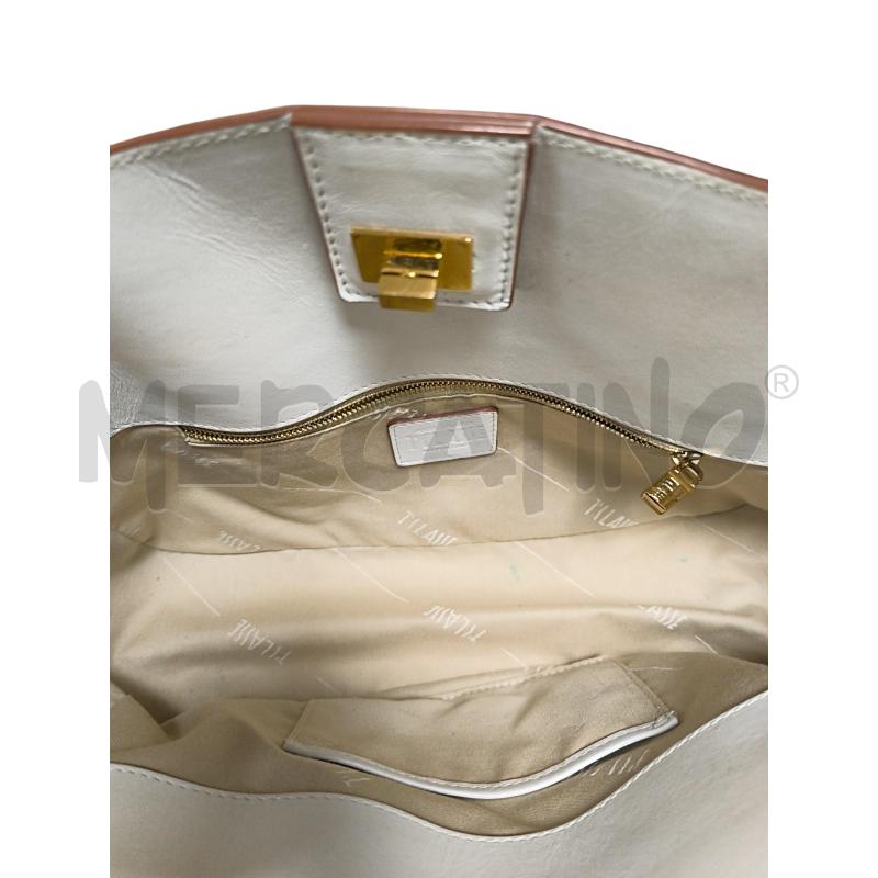 BORSA DONNA PRIMA CLASSE BIANCO PELLE  | Mercatino dell'Usato Torino via ceresole 5